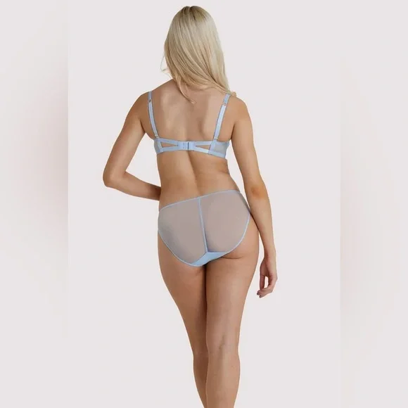 NWT Journelle Dita Von Teese Vedette Underwire Lace Sheer Bra Ice Blue 32D - Picture 4 of 13